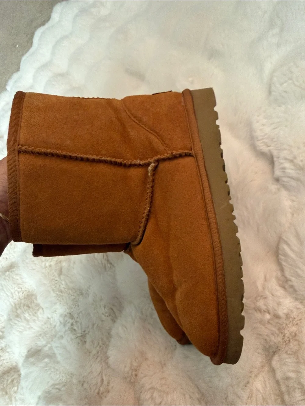 UGG Chestnut Short Suede Shearling Boots